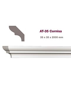 Moldura Atenneas Cornisa AT-35 2 Mt  (35x35x2000 mm.)