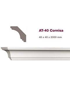 Moldura Atenneas Cornisa AT-40 2Mt (40x40x2000mm.)