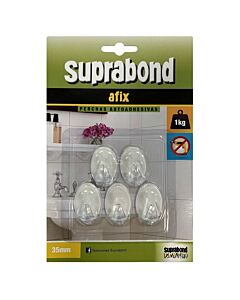 Suprabond Afix Percha Plástica Transparente 35 Mm x 5 Un