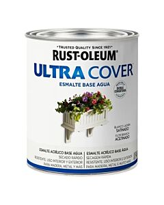 Ultra Cover Esmalte Al Agua Sat Blanco Jazmin 0.946 Lt